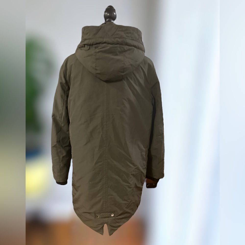 Zara Outerwear Hooded Winter Snow Ski Quilted Parka Size M - Picture 8 of 16